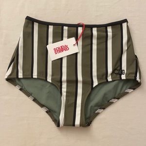 NWT Solid & Striped Brigitte bikini bottom, small